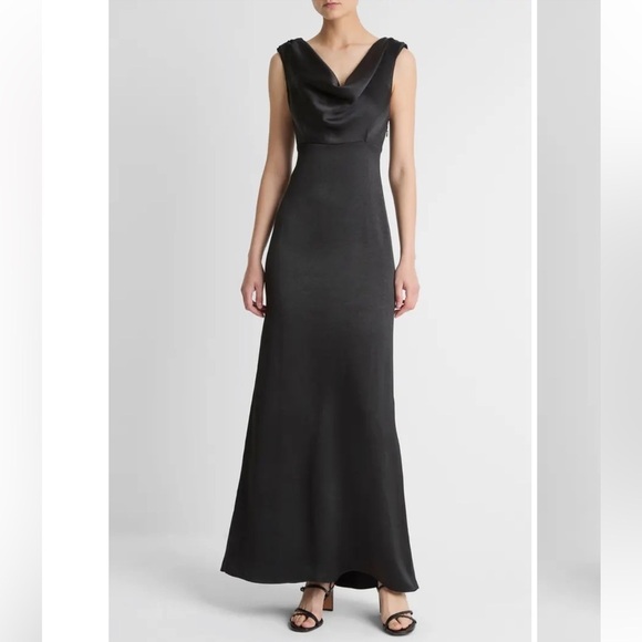 Vince Dresses & Skirts - Drape Cowl Neck Sleeveless Satin Gown
Vince
